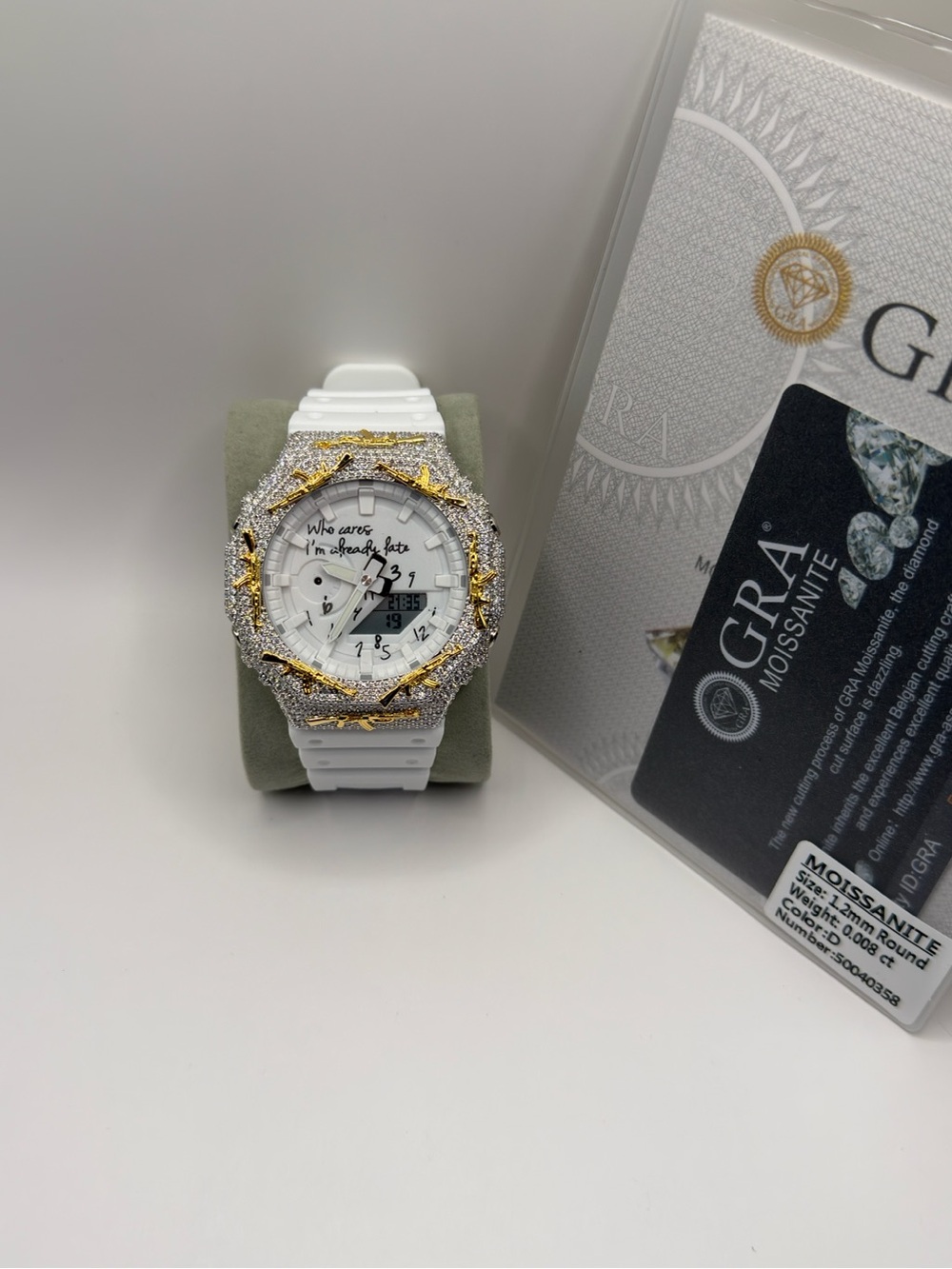 Casio White Sport Watch with Gold & Silver Accents